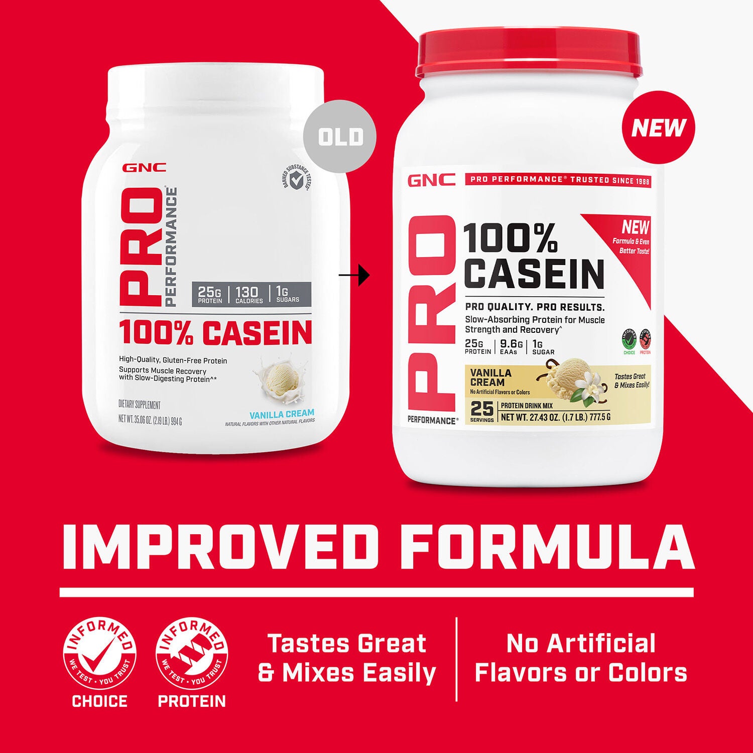100% Casein - Vanilla Cream (25 Servings)